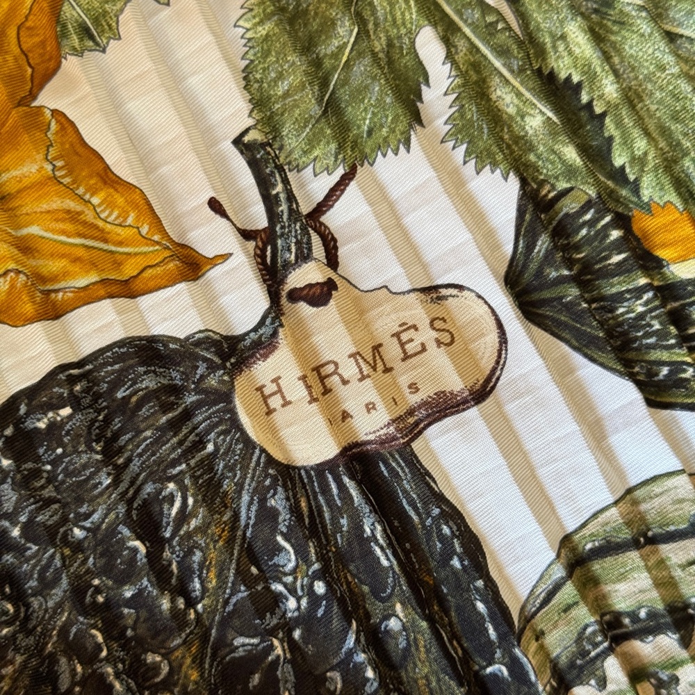 Hermès Carre Plissé Silk Scarf - Citrouilles Coloquintes